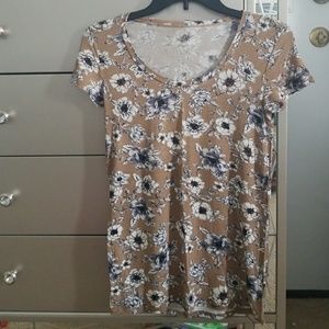 Tan floral top
